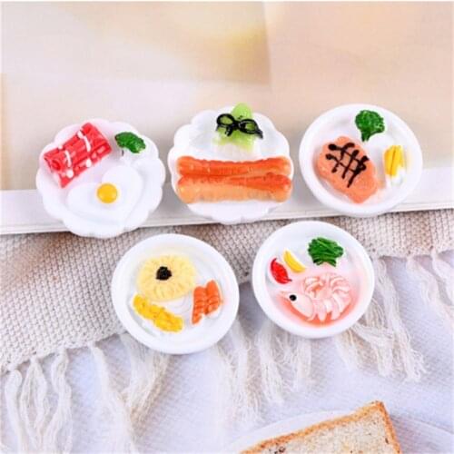 Julie Wang 10PCS Resin Breakfast Charms No Nails Mixed Artificial Food Pendants Bracelet Jewelry Making Accessory Decor