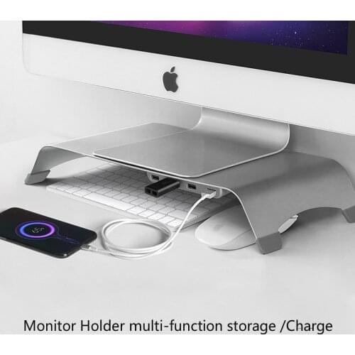 Monitor Holder Laptop TV PC Monitor Stand Aluminum Alloy Computer Mount Monitor Bracket Home Office PC Desktop Monitor Riser