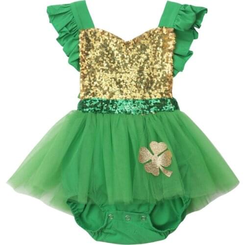 Sequins Newborn Baby Girls Lace Romper Dress Toddler Tutu Skirted Jumpsuit Sunsuit Clothes 0-24M