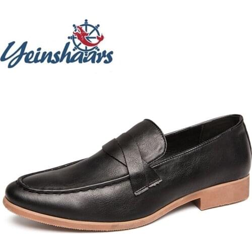 Business Loafers Men Casual Natural Leather Formal Shoes Lightweight Breathable Office Classic Shoes Fashion Low Top Size 38-47