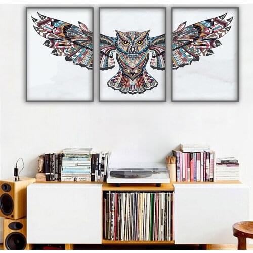 Print Set Of 3 Bird Print Wall Art Home Decor Bedroom Wall Decor Owl Art Print Living Room Wall Art Wall Painting