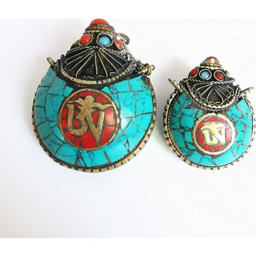 Nepal Handicraft Snuff Bottle Tibetan Mantras OM Amulet Pendants Tibet Crafts BYH049