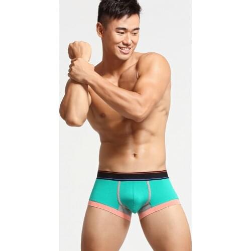 New SEOBEAN Mens Low Rise Cotton Sexy Boxer Trunk Underwear