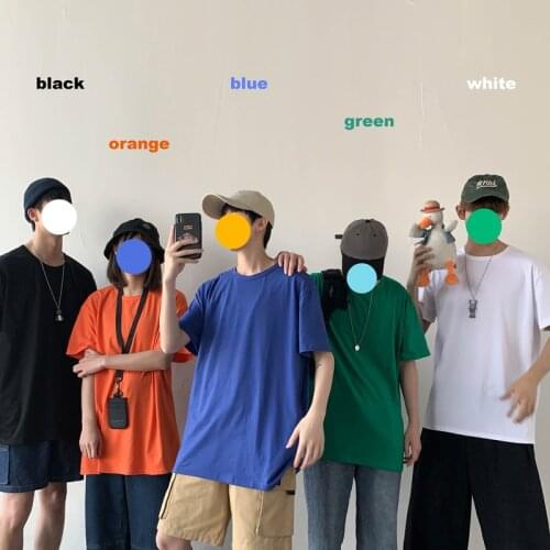 New Harajuku Tee Shirt 18 Solid Color Basic T Shirt Women Casual Vogue O-Neck Summer Top Korean Streetwear Short Sleeve Tshirt