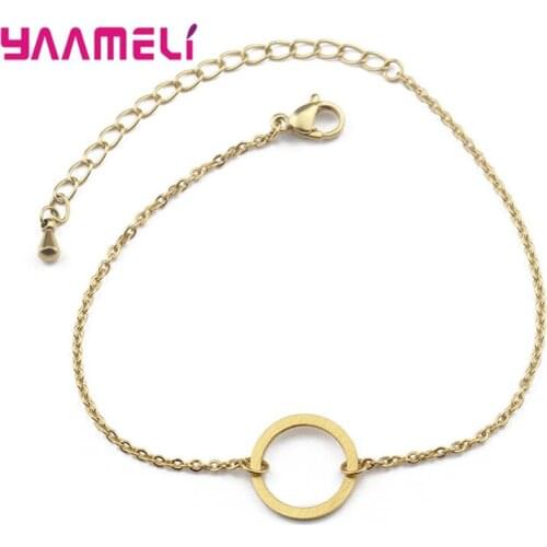 New Trend Simple Round Loop Pattern 925 Sterling Silver Bracelet for Women Girls Party Daily Dating Ornaments Jewelry Gift