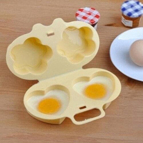 Egg Steamer Flowers Heart Pattern Non-Stick PP Foldable Cooking Egg Mold Fried Egg Tool Kitchen Accessories Supplies