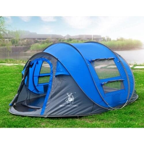 HUI LINGYANG Throw pop up tent 5-6 Person outdoor automatic tents Double Layers large family Tent waterproof camping hiking tent