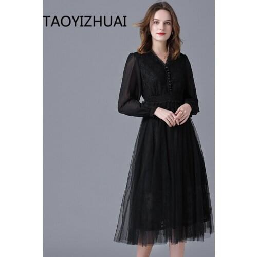 French V-neck black dress summer new temperament fairy plus size sexy dress for Sunscreen fashion