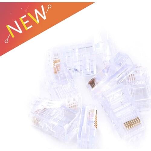 10PCS Gold Plated RJ45 Net Network Cables Modular Plug Cat5 CAT5e Connector 8P8C utp Unshielded Modular Rj45 Plug Terminals