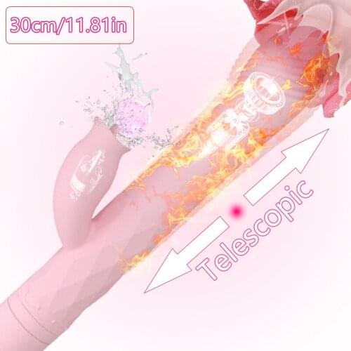 Telescopic Vibrator Female Masturbator Clitoris Stimulation Tongue Licking Vaginal Massage Sex Products Heating G-spot Adult Sex