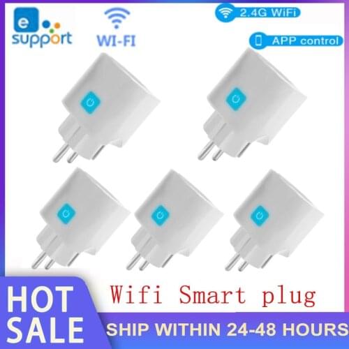 NEW EU 10A EWelink Smart Plug Standard Smart Socket Wifi Mobile Phone Timer Switch Smart Home Alexa Voice Control SmartLife APP