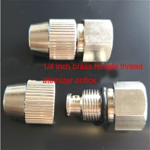 1/4 inch brass female thread atomizer orifice Adjustable atomizing and humidifying Dustproof machine spray nozzle Fog gun jet