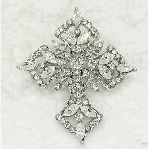 12pcs/lot Wholesale Fashion Brooch Marquise Rhinestone Cross Pin brooches & Pendant C101325