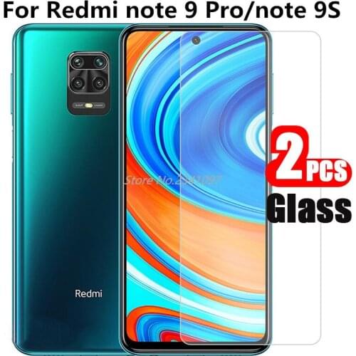 2PCS Tempered Glass Case for Redmi Note 9 Pro Note 9s 9 Pro Max Clearly Full Cover Protective Glass Film for Redmi Note 9 Pro 9s