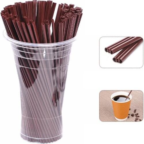 200pcs Disposable Three-hole Straws Plastic Coffee Stirring Stick Drinking Straw for Wedding Party Cafe