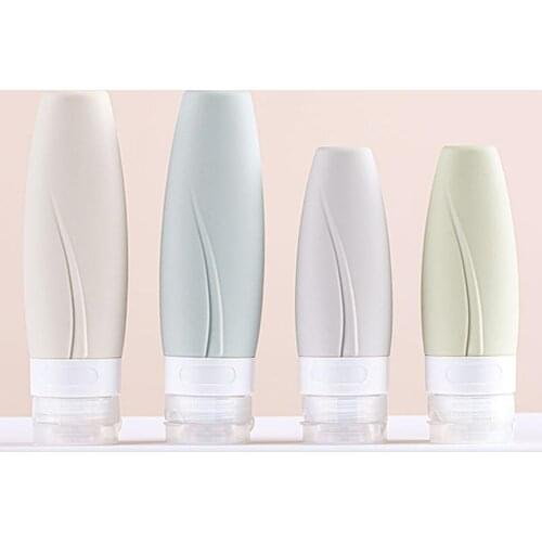 3/4Pcs 60/90ml Travel Shampoo Gel Portable Silicone Travel Case Organizer Shampoo Shower Gel Lotion Storage Refillable Bottle