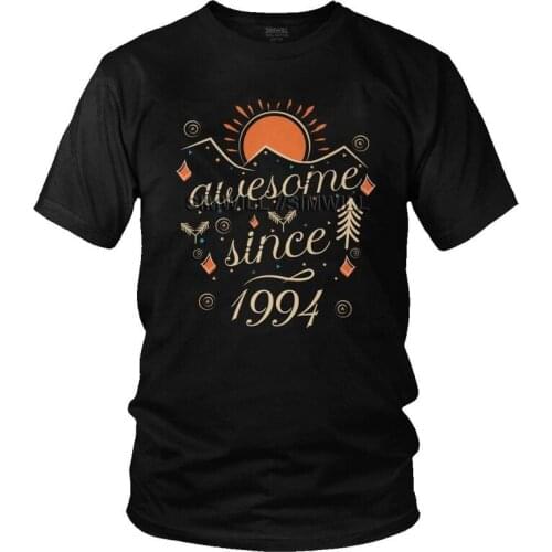 Awesome Since 1994 T-Shirts Men Graphic T Shirt Short Sleeve 27th Birthday Tshirt 100% Cotton Tees Top Clothing