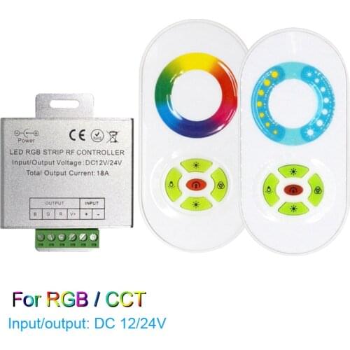 Wireless Touch Control CCT Rgb Led Strip Controller Dimmer Remote Control IR Led Controller 12v Plastic LED Lights Controller