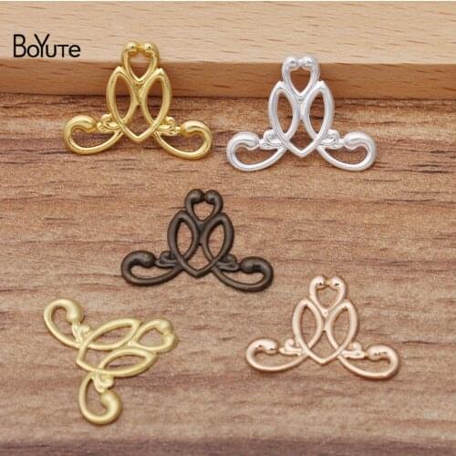 BoYuTe (200 Pieces/Lot) 15*20MM Metal Brass Stamping Filigree Findings Diy Hand Made Jewelry Accessories Wholesale