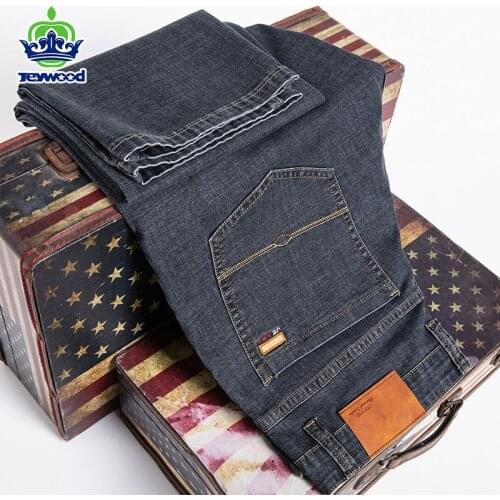 Spring Summer Loose Jeans Mens Business Cotton Classic Straight Middle Aged Denim Pants for men Thin Trousers Mens 40 42 44 46