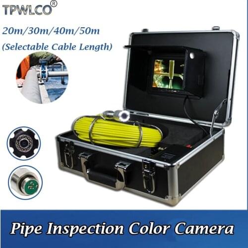 20-50m Industrial Pipeline Video Inspection Endoscope Camera System With 7inch Screen 23mm Pipe Inspection Color Camera With DVR