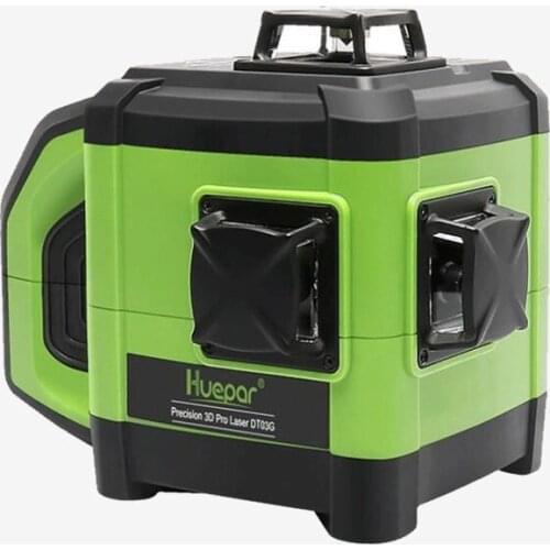 Huepar DT03CG laser level Receiver with 12 Lines 3D Green Cross Line 360 Degree Vertical & Horizontal Self-Leveling Laser Level