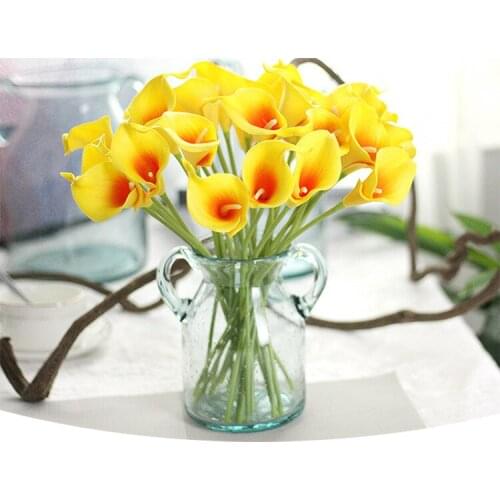 1PC Simulated Beauty Real Touch Flower of Mini Calla Lotus Artificial Flowers for Home Party Decoration Wedding Decoration Gift