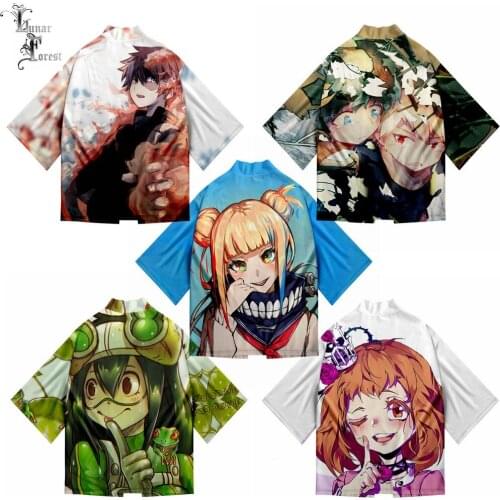 Anime My Hero Academia Japanese Kimono Women Men Haori Yukata Summer Kimono cardigan Boy girls Short Sleeve Street