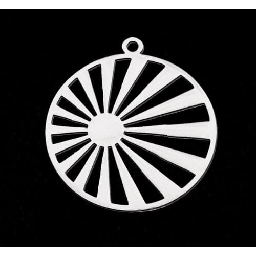 5pcs/lot 100% Stainless Steel Round Sun DIY Earring Pendant Charm Wholesale Top Quality Pendants Finding Supplies Factory Prices