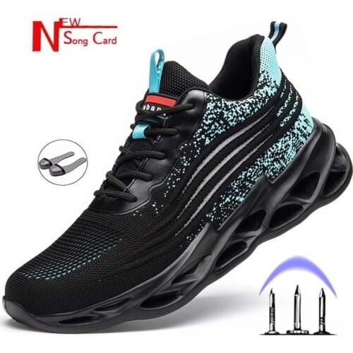 Lightweight Work Safety Shoes Men Breathable Sneaker Anti-Puncture Construction Work Boots Anti-Smashing Steel Toe Shoe Footwear