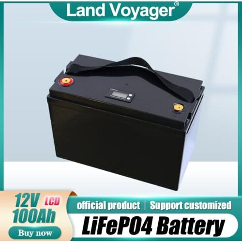 Land Voyager12V 100Ah LiFePO4 Battery 100A BMS Lithium Power Batteries 12.8V For RV Campers Golf Cart Off-Road Off-Grid Solar