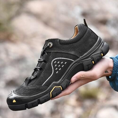 Men Casual Shoes Handmade Leather Fashion Sneakers Comfortable Mens Shoes Quality Split Leather Flat Moccasins Men Hiking Shoes