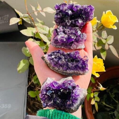 New!!! Natural Amethyst Cluster Purple Crystal Quartz Specimen Home Decor