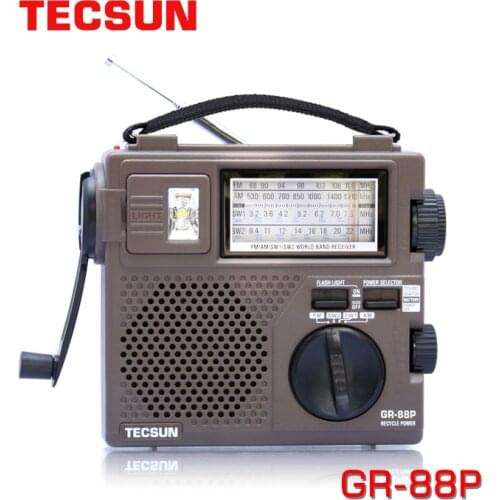 NEW TECSUN GR-88P Digital Radio Receiver Emergency Light Radio Dynamo Radio With Built-In Speaker Manual Hand Power