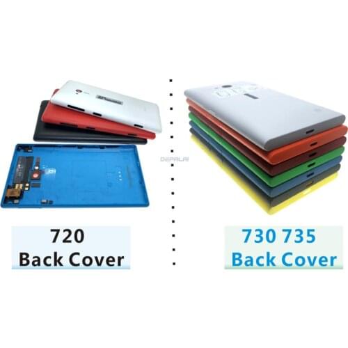 New Battery Back Cover Housing Case For Nokia Asha 720 730 735 For Microsof lumia With Power Volume Buttons Repair parts
