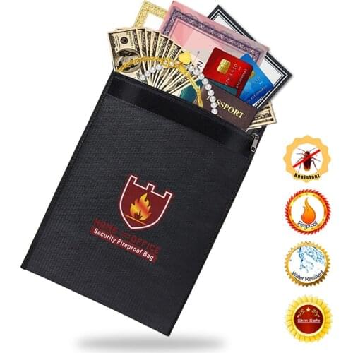 Fireproof Waterproof Document Bags Money Pouches File Envelope Holder for Home & Ofiice Valuable Safe High Tem Protector 28*38cm