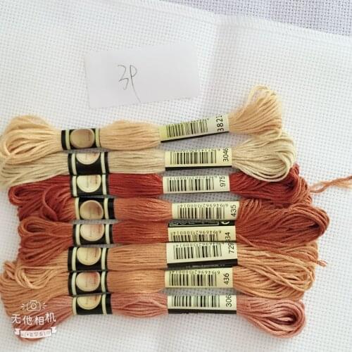 Oneroom ,DMC776-818 Multi-color 10Pcs/lot two labels Thread Cross Stitch Cotton Sewing Skeins Embroidery Thread Floss Kits 6