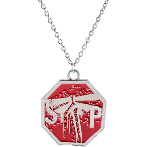 Game The Last Of Us 2 Cosplay Necklace Red Firefly Eights Sides Badges Pendant Necklace Collection Souvenirs Gifts