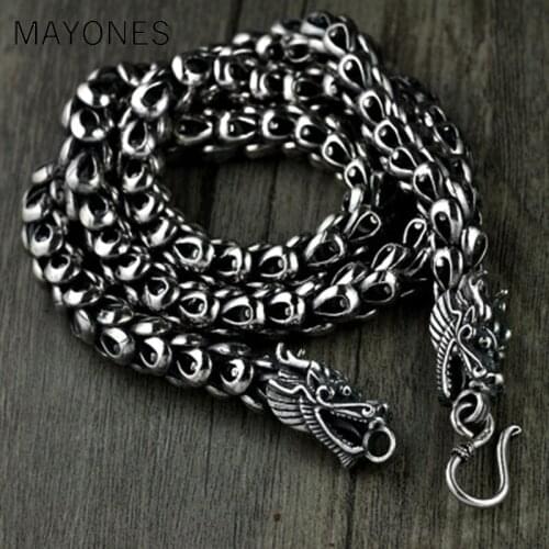 4.5mm 5mm 6mm 7mm 8mm width Thai silver necklace retro wind faucet design silver necklace solid silver necklace mens jewelry