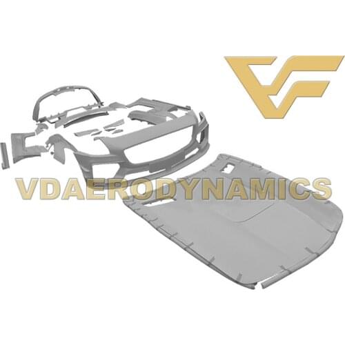 Suitable For 10-14 Benz R197 C197 SLS VAD-PD Full Body Kit Front Rear Bumper Side Skirts Hood Fender Panel Flares
