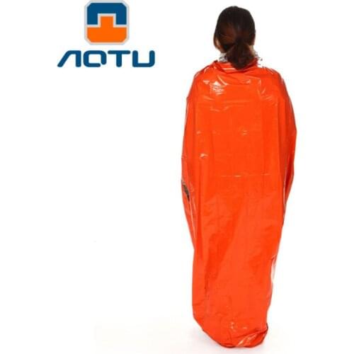 Portable Sleeping bags Camping Travel Outdoor Emergency Survival Blanket Thermal Reflective Reusable Envelope Striking orange