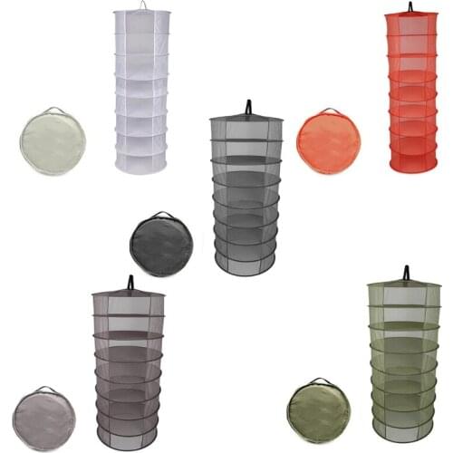 Herb Drying Net 8 Layers Foldable Hanging Basket Dry Rack Bag Mesh Plants Dryer