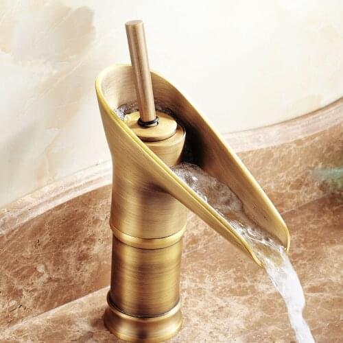 European single hole basin faucet mixer tap, Antique bass bathroom Flagon Style sink basin faucet hot and cold, Free Shipping