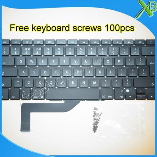 Brand New For MacBook Pro Retina 15.4" A1398 UK keyboard+100pcs keyboard screws 2013-2015 Years