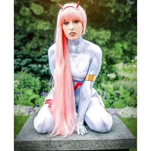 Adults/Kids White Zero Two 02 Suit DARLING in the FRANXX Cosplay Costume Zentai Halloween Bodysuit Catsuit