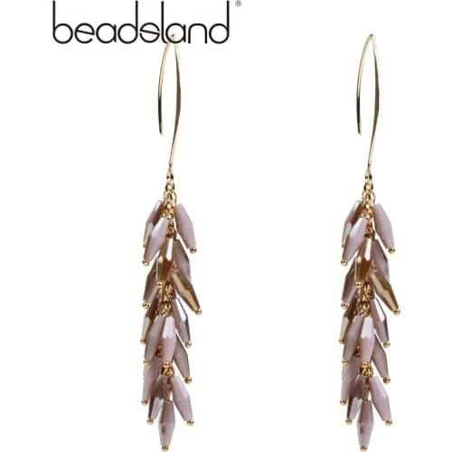 Beadsland Glass Beads Drop Earrings Fashion Elegent Design Women Girl Gift 38706