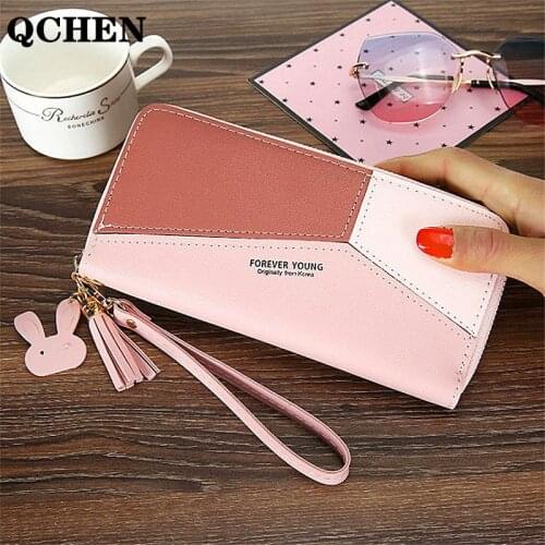 Womens Wallet LOGO purse fashion Ladies mobile phone bag long ladies clutch bag zipper hand strap bag Three color matching 860