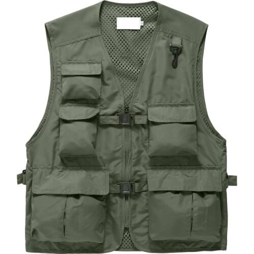 Vest thin tooling men women outdoor multi-pocket photographer fishing Waistcoat mesh Sleeveless Jacket windproof Work Clothes