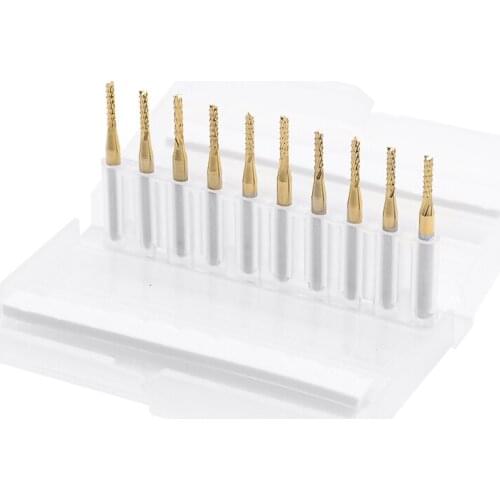 10pcs/lot 2.5mm milling cutter Titanium Nitride Coated Carbide PCB CNC milling cutter Free shipping High quality