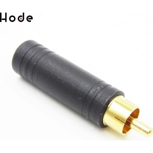 2PCS 1/4 6.35mm Female Audio plug to RCA Male Socket Plug jack Adapter Connector For Microphone